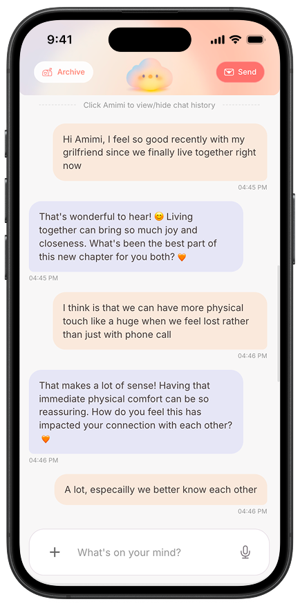 Mobile-first Amimi conversation interface