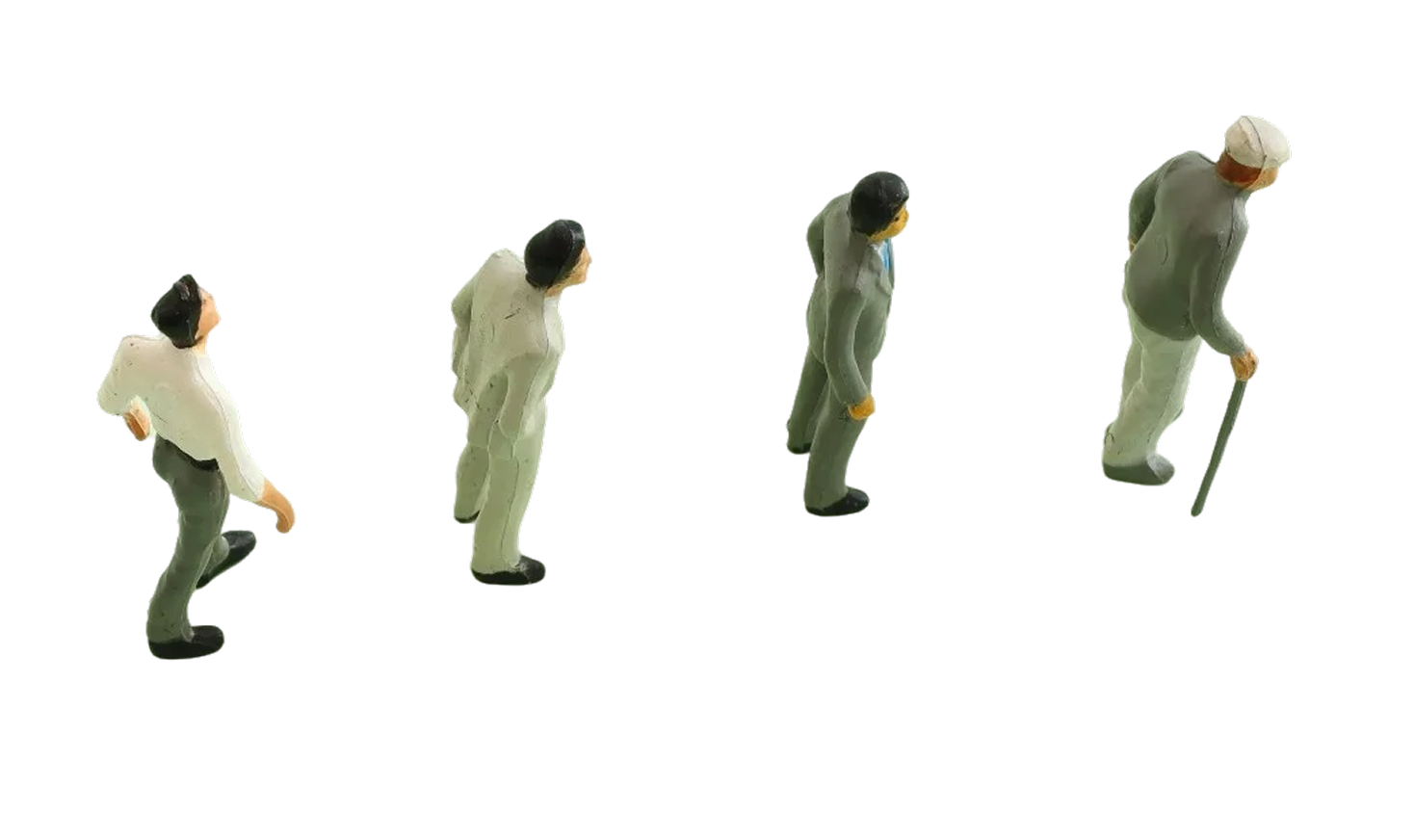 Illustration of changing posture and mobility with aging